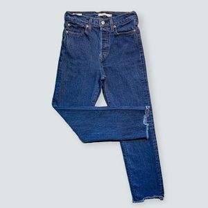WOMEN’S Levi’s Big E Reissue Wedgie Straight Blue Jeans Size 26 Like New